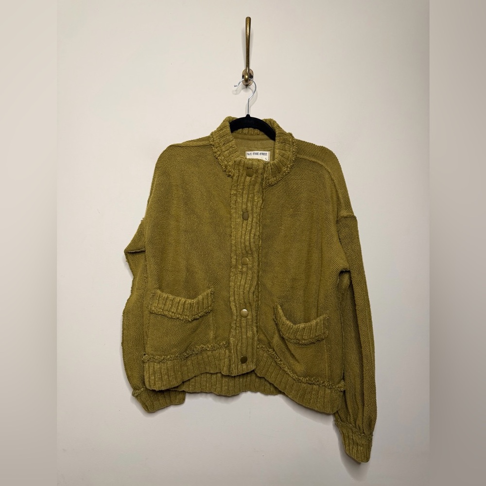 Free People We The Free Cute In This Cardi in Fir Green - Picture 4 of 6